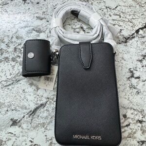 **Brand New**Michael Kors Black Crossbody Bag and AirPod Holder
